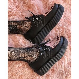 TUK black and pink Vida Mondo creeper shoes